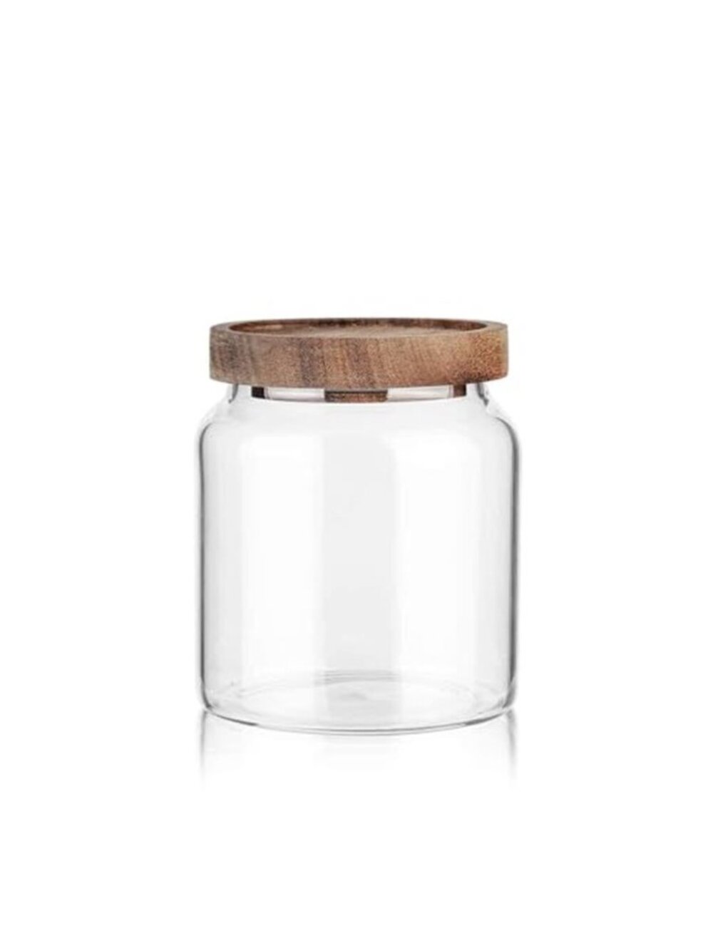 Glass Storage Container Airtight Food Jars Kitchen Canister with Wood Lids,20 Oz